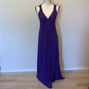 Weavers purple criss cross back v-neck maxi dress